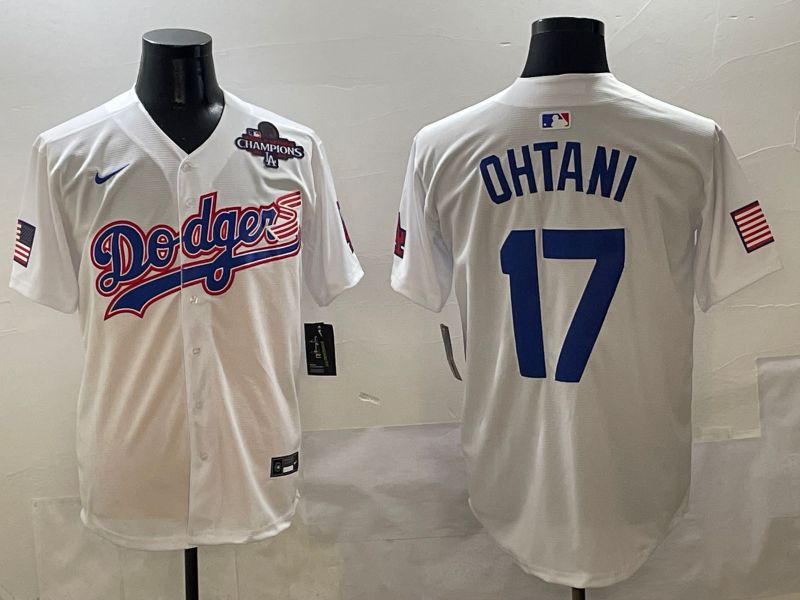 Men Los Angeles Dodgers 17 Ohtani White Second generation Joint Name Nike 2025 MLB Jersey style 6